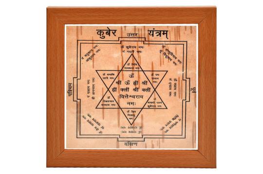 Kuber Yantram on Bhojpatra-With Frame